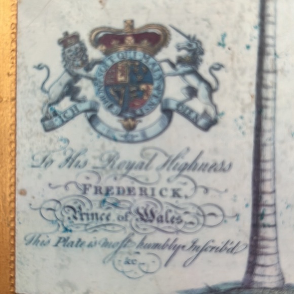 Tray with Antique Palm Tree Design Gold and Dark Green 13.75x7.75" - Picture 5 of 5